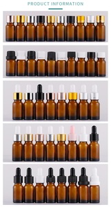 Bon prix bouteille d'huile essentielle ambrée bouteille en verre ambré avec euro compte-gouttes bouchon noir - Product Image 6