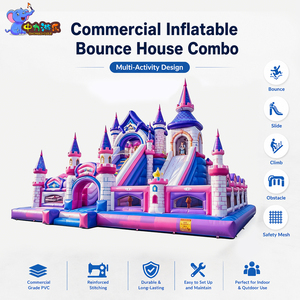 Grand château gonflable combiné avec toboggan pour enfants, idéal pour les parcs d'attractions et <span class=keywords><strong>la</strong></span> location commerciale - Product Image 2