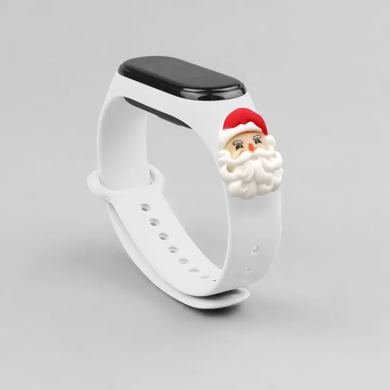 Colorful Rubber Silicone Wrist Strap Wristband For Xiaomi Mi Band 5 4 3 2 1 Strap Wrist Band Christmas