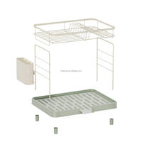 WIREKING Égouttoir à vaisselle moderne à 2 niveaux pour 14 assiettes, organisateur de cuisine, conception séparable avec bac de récupération des eaux, couleur et logo personnalisables