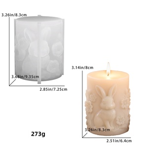 DIY Easter Rabbit Relief Scented Candle Silicone <b>Mold</b>, Cylindrical Scented <b>Wax</b> <b>Mold</b>, Soap <b>Mold</b> - Product Image 6