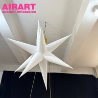 Étoile suspendue gonflable personnalisable, étoile géante gonflable blanche à plusieurs pointes pour la décoration de mariage, de festival et de scène