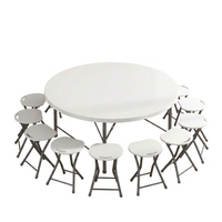 Table pliante moderne en HDPE robuste de 4/5/6 pieds, table de banquet portable en plastique pour la maison, les événements extérieurs et les mariages