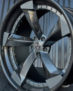 Rines de Aleación de Fibra de Carbono de Lujo XL de <span class=keywords><strong>5</strong></span> Brazos para Autos Audi Sedan y Coupé, Color Gris Metálico, Forjados en 2 Piezas - Product Image 5