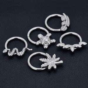 ห่วง G23 F136ไทเทเนียมใบเมเปิ้ลและขนนกรูป<span class=keywords><strong>งู</strong></span>สำหรับประดับห่วง<span class=keywords><strong>จมูก</strong></span>กระดูกอ่อนเจาะสำหรับผู้หญิง - Product Image 4