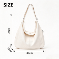 Femmes Noir Casual Crossbody Nylon Bag Fashion Large Shopping Tote Bag