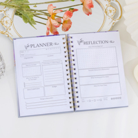 Agenda 2026-2027 A5 personnalisable avec couverture en lin/PP, reliure spirale, piqûre à cheval et coffret cadeau pour journal de mariage