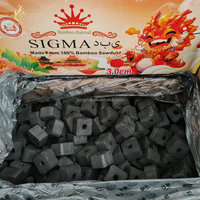Charbon à chicha en cubes de bambou de qualité supérieure Sigma Panda, longue durée de combustion, cendres blanches, OEM pour le marché irakien