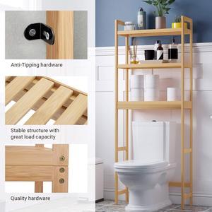 Customizable 3-Tier Bamboo Bathroom Cabinet Organizer Wooden <strong>Toilet</strong> <strong>Rack</strong> Over The <strong>Toilet</strong> Storage <strong>Rack</strong> Shelf