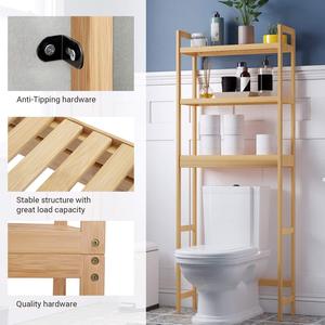 Anpassbarer 3-stufiger Bambus-Badezimmerschrank-Organizer über dem Toiletten regal regal