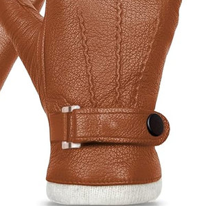 Gants en cuir pleine longueur compatibles écran tactile et détection d'aiguille, écologiques, pour sports d'hiver et usage quotidien, respirants, longueur poignet, personnalisables - Product Image 2