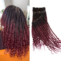 Extensions de dreadlocks permanentes Originea à pointes bouclées en cheveux humains, faites à la main, peuvent être teintes, décolorées, bouclées, noir naturel