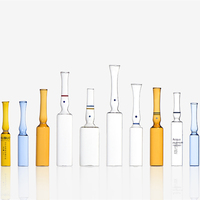 Flacons en verre pharmaceutique ambré clair de 1ml 5ml personnalisés flacon d'injection médicale de forme plate pour perfusion