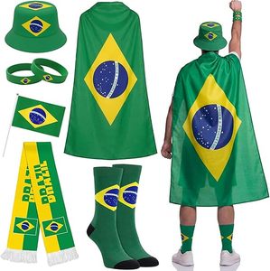 Kit de Apoyo para Aficionados al Fútbol 2026: <span class=keywords><strong>Bandera</strong></span> de País de Fútbol de 3x5 pies con Capa Patriótica, Calcetines, Bufanda, Gorro, Muñequeras y <span class=keywords><strong>Bandera</strong></span> de Mano - Product Image 1