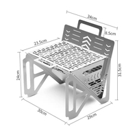 Barbecue au charbon de bois pliable portable en acier inoxydable 201, sans fumée, facile à assembler, allumage manuel, pour le camping et les barbecues en plein air