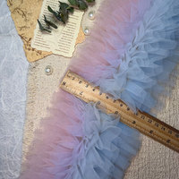 Dentelle en tulle 3D personnalisée et moelleuse pour mariage, dentelle de mariage en gros, décoration de robe de mariée
