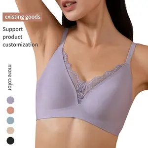 Filifit gelée Gel sans fil sans couture Push up soutien-gorge sans fil Air soutien-gorge glace soie découpé au Laser rassembler brillant femmes dentelle soutien-gorge en gros