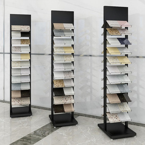 Tùy Chỉnh Đa Tầng Tầng Thường vụ Kim Loại Granite Gạch Mosaic Mẫu Bảng Hiển Thị Đứng Gạch Gốm Hiển Thị Giá Cho Showroom - Product Image 1