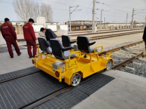 Meistverkaufter Tiegong Eisenbahn-Inspektionswagen LPC-4 mit Elektroantrieb, Stahl-Aluminium-Karren für - Product Image 5