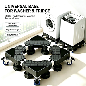 <b>Rolling</b> Appliance Base Swivel Casters Heavy Duty Steel Front Load Ready Smooth Move Portable Washer Stand With Wheels Pro <b>Kit</b> - Product Image 1