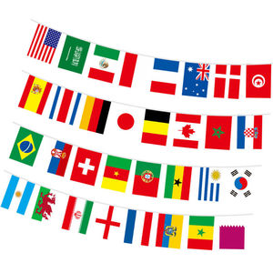 Pas cher 14*21cm <span class=keywords><strong>2022</strong></span> Fans <span class=keywords><strong>De</strong></span> Football 32 Équipe National Drapeau Étanche Monde Bunting String Drapeau pour Décoration Suspendue - Product Image 5
