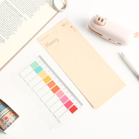 Essentiels pour la rentrée scolaire : Onglets d'indexation PET, marque-pages autocollants couleur et demi-couleur, drapeaux translucides, règle, blocs-notes