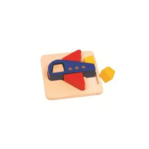 Madeira gravada jardim de infância Montessori material brinquedos Primeiros puzzles Avião