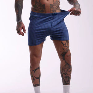 Calzoncillos Bóxer para Hombre, 100% Algodón, Azules, Transpirables, Suaves y Cómodos, Cintura Elástica, Calzoncillos de Algodón para Hombre, Venta al Por Mayor de Fábrica - Product Image 1
