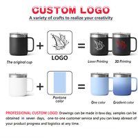 Gobelet personnalisé avec logo, 10 oz, double paroi, isolé sous vide, en acier inoxydable, tasse à café avec poignée, tasses à thé, gobelets à bière