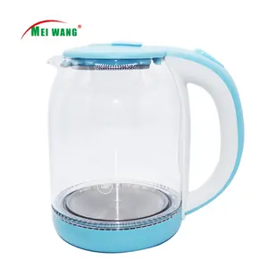 Glass Water Kettle Meiwang CB CE GS Blue LED Light Glass Electric Water Kettle Electrical Kettle 1.8L