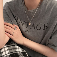 Collar con Colgante de Estrella y Letra Cuadrada, Cadena de Clavícula Simple y Moderna, Joyería de Moda para Mujer, Regalo
