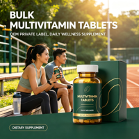 Comprimés multivitaminés pour adultes avec multi-minéraux, complément alimentaire naturel favorisant le bien-être quotidien, 1g/comprimé