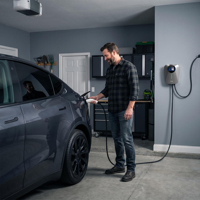 Station de recharge murale standard américaine 32A 40A 48A, niveau de protection IP54, chargeur de véhicule électrique de type 1