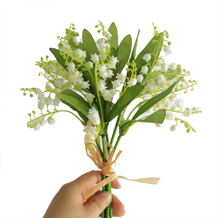 Stagione nuovo arrivo decoratore di nozze fiori finti giglio artificiale della valle a buon mercato artificiale fiore bianco decorazione della casa
