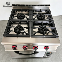 Cuisinière à gaz industrielle en acier inoxydable pour restaurant, fourneau de cuisine professionnel, état neuf