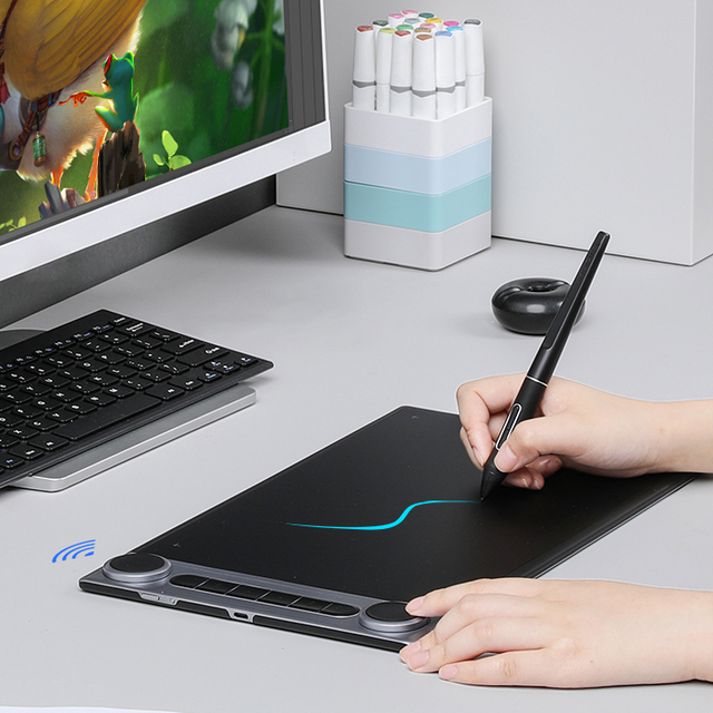 Q630M Wireless Connection Digital Graphics Drawing Pen Design Tablet for Beginner Animator Student