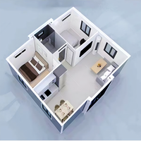 2 Chambres et 1 Salle de bain Hôtel Design Extensible Option en Vente Luxe 20/40ft Préfabriqué Flat Pack Container House