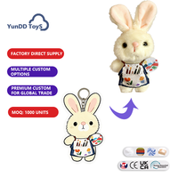 Porte-clés personnalisé en peluche lapin dessinateur de dessins animés pour souvenirs et cadeaux événementiels