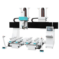 Machine de fraisage CNC industrielle 5 axes haute performance à double table pour la production de meubles en bois massif