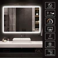 Miroir de Douche LED Intelligent Tactile pour Hôtels, Bluetooth, Étanche, Anti-Buée, Design Rectangulaire, Style Européen