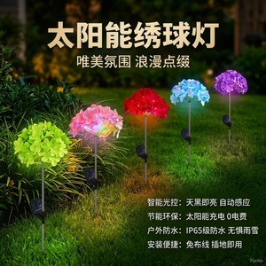 Lámpara Solar de Jardín de Acero Inoxidable de 128 cm, LED con Forma de Flor, Decoración de Jardín para Exteriores, Resistente al Agua - Product Image 2
