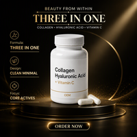 Cápsulas de Colágeno, Ácido Hialurónico y Vitamina C OEM ODM, 60 Unidades, Cápsulas de Cápsula Dura, Suplemento Dietético