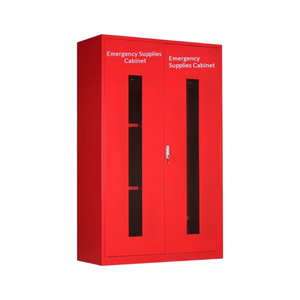 Emergency Cabinet 1920x1200x500mm Double Glass Door Left 2 Compartments Right Rod SCBA <b>Bracket</b> Fire Rescue Storage - Product Image 2