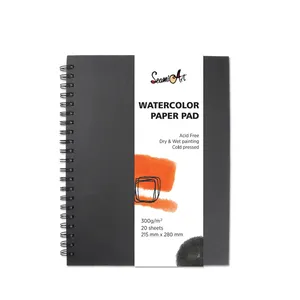 Cuaderno de diseño de acuarela con 20 hojas en espiral, papel de prensa en frío para acuarela, 300gsm, novedad