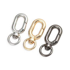Zinc Alloy Clip Metal <strong>Lanyard</strong> <strong>Snap</strong> <strong>Hook</strong> Plated Brass Key Chains Trendy Oval Ring Type Swivel <strong>Hook</strong> Handbag Accessories Straps - Product Image 4