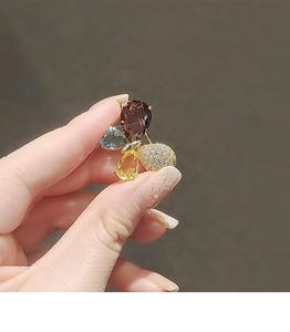 Coloré papillon broche femmes <span class=keywords><strong>col</strong></span> broche diamant strass broche broche Cardigan manteau Corsage vêtements accessoires - Product Image 3