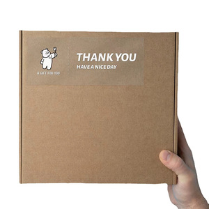 Etiqueta Adhesiva Rectangular Transparente con Mensajes de 'Abre Mí' y 'Gracias', Material PET - Product Image 5