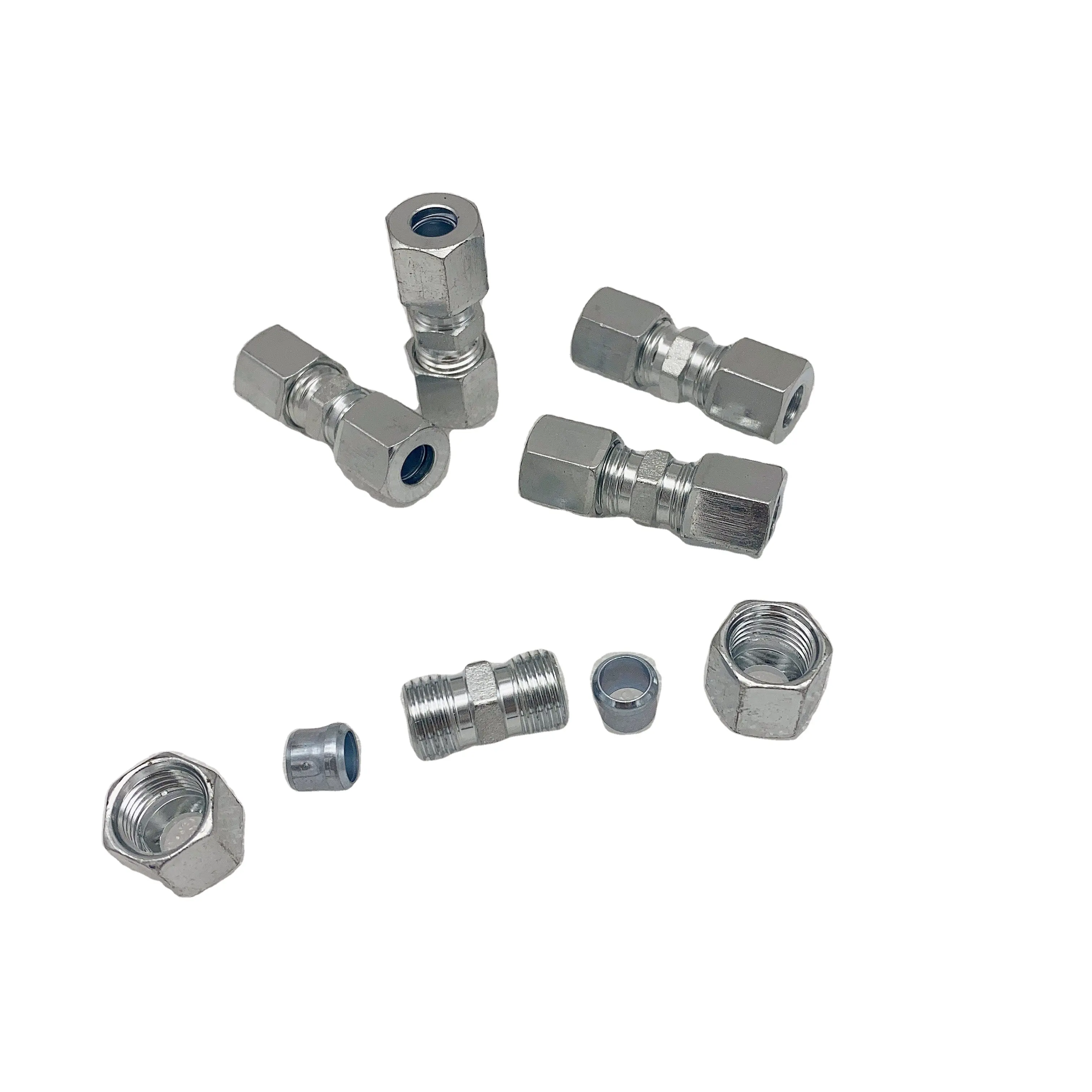 High Pressure Air Brake Hose Tube Fitting stainless steel pipe fittings metric compression hydraulic union fittings