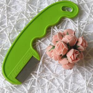 長いハンドルステンレス鋼短歯シラミニットラウスダニノミ除去櫛良好なグリップ - Product Image 2