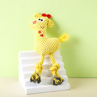 Jouet pour chien en peluche en forme de grain de maïs avec corde en coton, jouet à mâcher sonore pour les dents, vente en gros